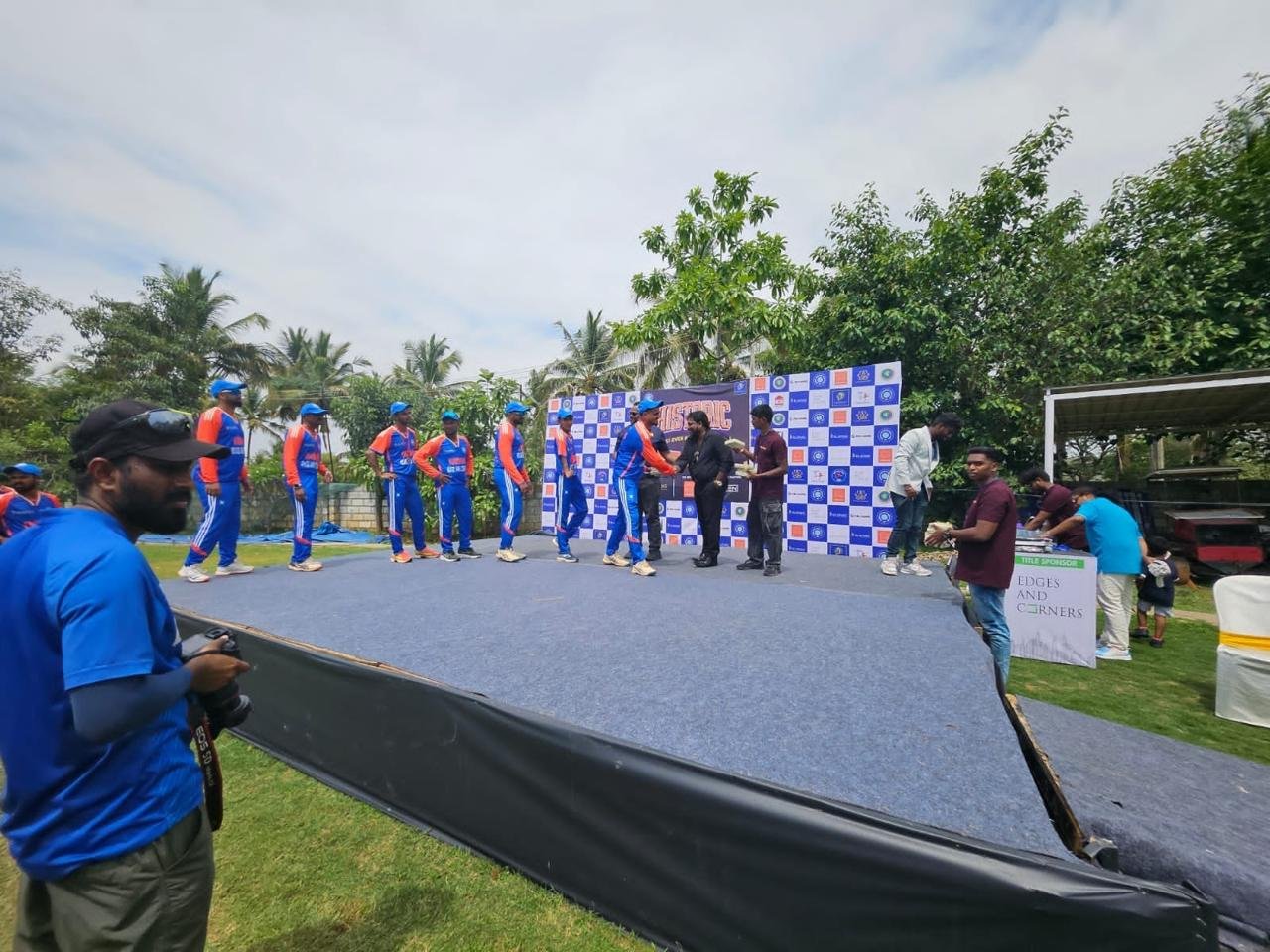Players participating in FairPlay corporate cricket match
